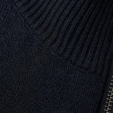 Warwick Zip Cardigan — Navy, br_espresso product shot