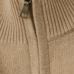 Warwick Zip Cardigan — Camel, br_espresso product shot