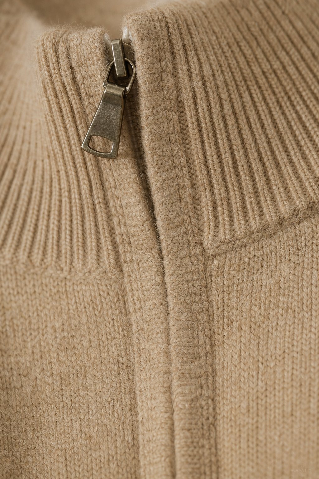 Warwick Zip Cardigan — Camel, br_espresso product shot