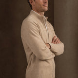 Warwick Zip Cardigan — Camel, br_espresso product shot