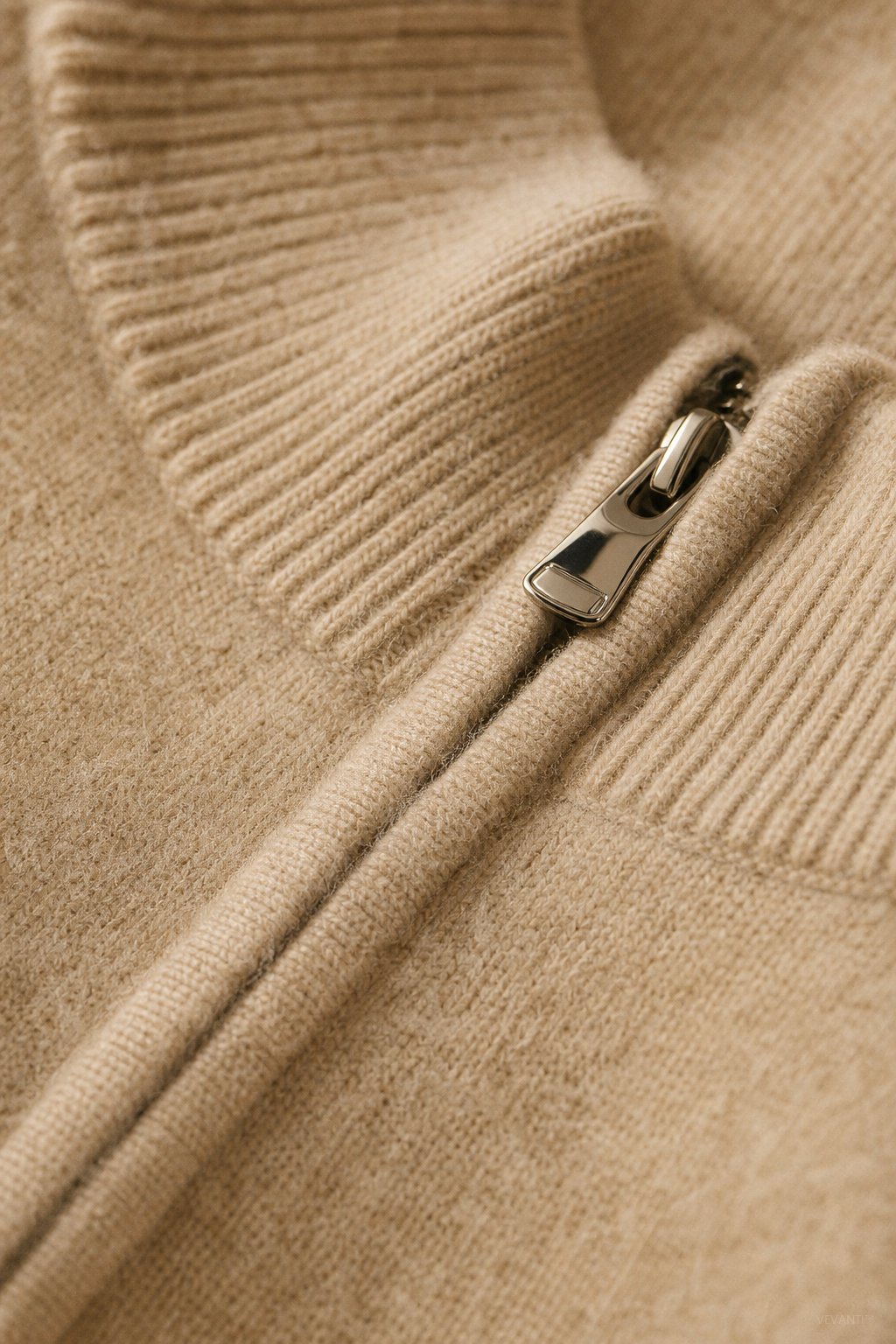 Warwick Zip Cardigan — Camel, br_espresso product shot