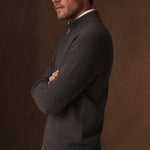 Warwick Zip Cardigan — Charcoal, br_espresso product shot