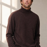 Wellington 100% Cashmere Turtleneck Sweater — Maroon, studio product shot