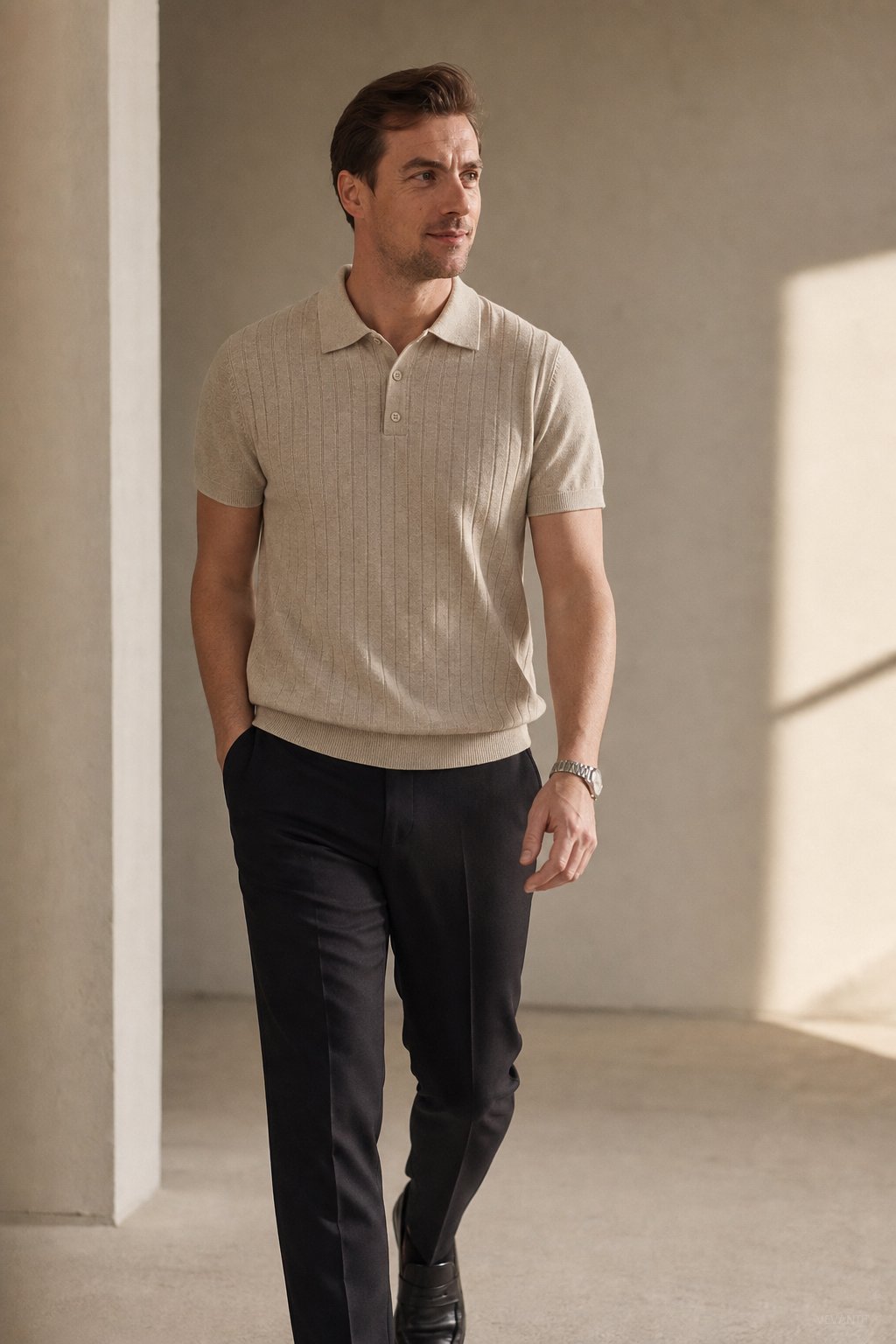 York Old Money Polo — Khaki, banana_republic product shot
