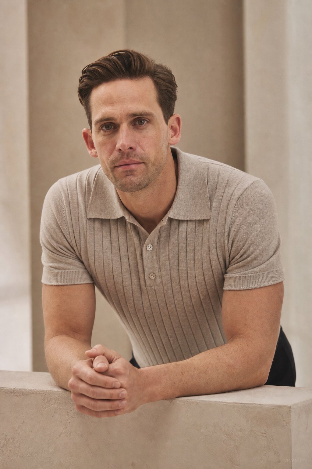 York Old Money Polo — Khaki, banana_republic product shot