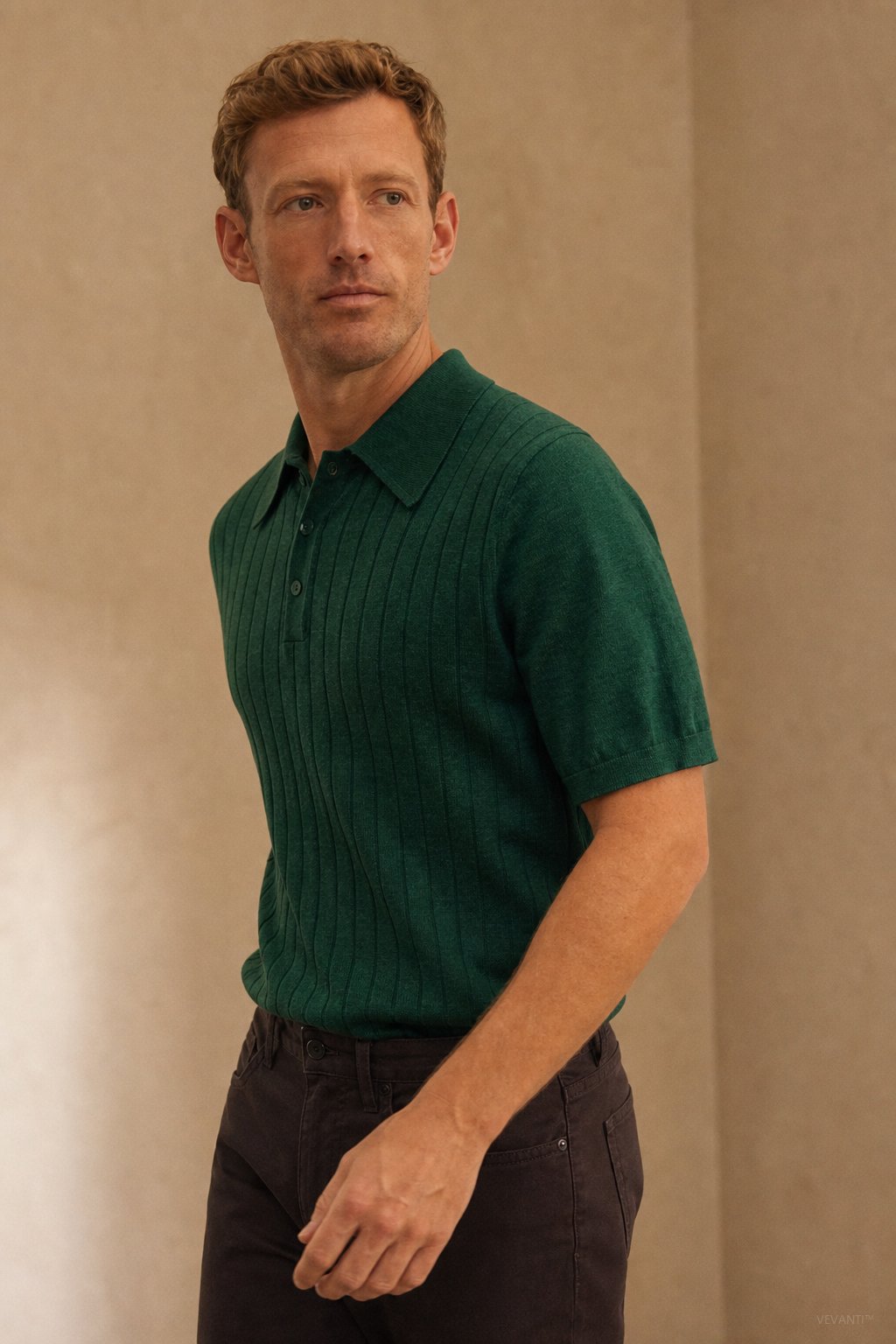 York Old Money Polo — Dark Green, banana_republic product shot